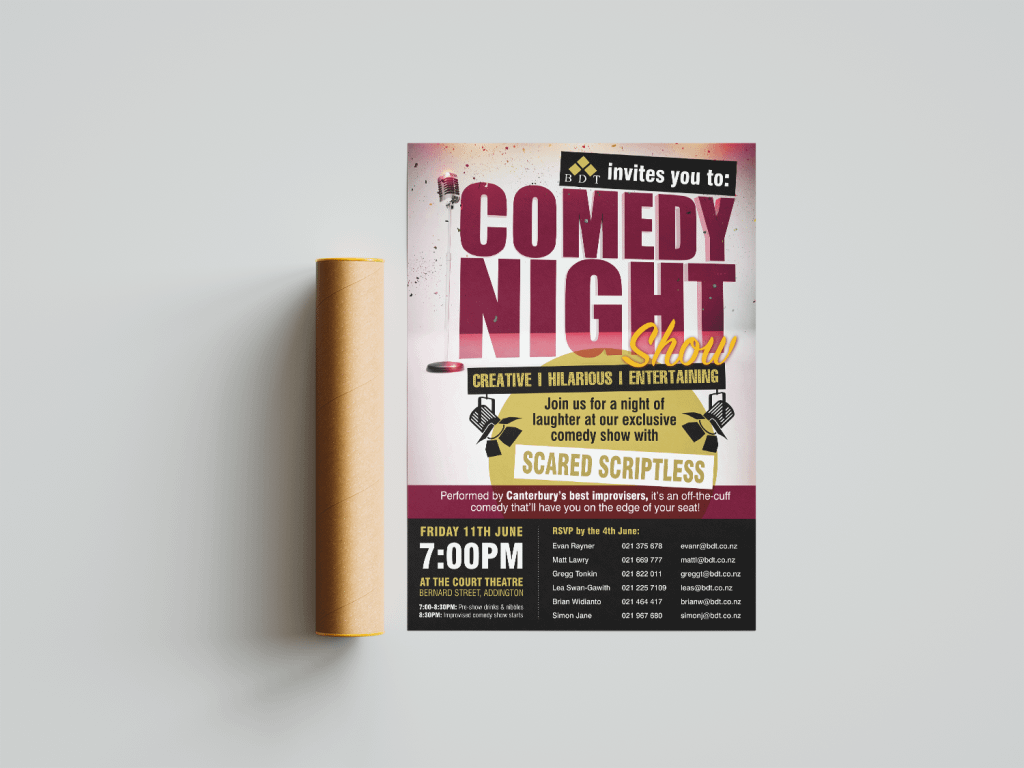 Graphic Designer - Comedy night poster