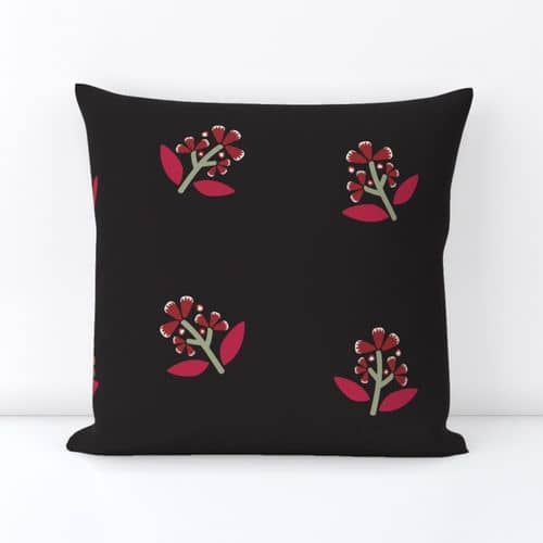 Seamless pattern design cushion red dark