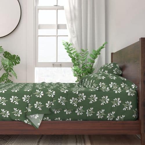 Seamless pattern design sheets green flower