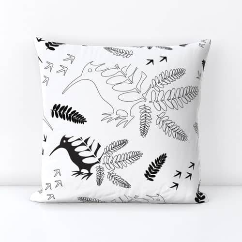 Surface Pattern Kiwi Bird and Fern Cushion
