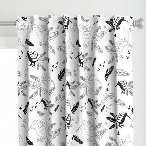 Surface Pattern Kiwi Bird and Fern curtain