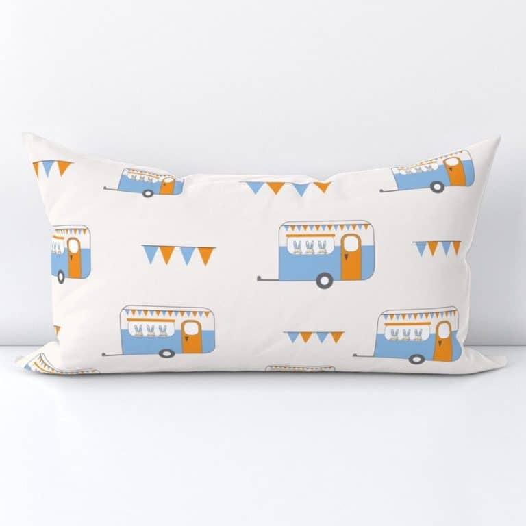 Seamless pattern design bunny cushion